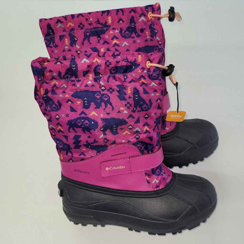 Columbia Pink and Black Kids Snow Boots